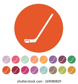 Hockey icon. Game symbol. Flat Vector illustration. Button Set