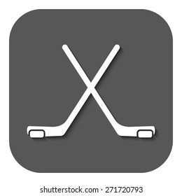 The hockey icon. Game symbol. Flat Vector illustration. Button