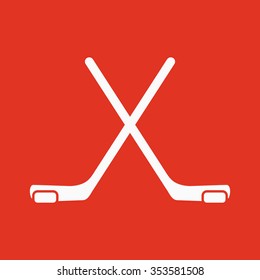 The hockey icon. Game symbol. Flat Vector illustration