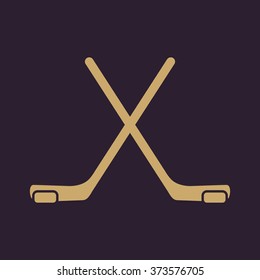 The hockey icon. Game symbol. Flat Vector illustration