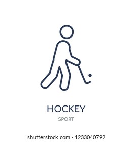 Hockey icon. Hockey linear symbol design from sport collection. Simple outline element vector illustration on white background