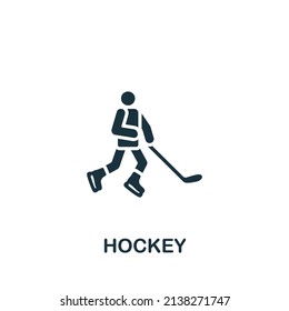 Hockey icon. Monochrome simple icon for templates, web design and infographics