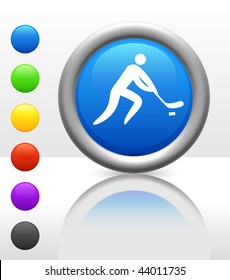 Hockey Icon on Internet Button Original Vector Illustration