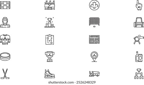 Hockey icon pack High-Quality Vector Icons Collection with Editable Stroke. Ideal for Professional and Creative Projects.