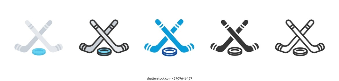 hockey icon set multi style various collection