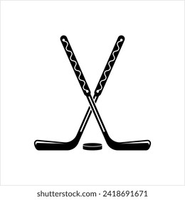 Hockey Icon, Sport Icon, Hockey Stick Icon Vector Art Illustration