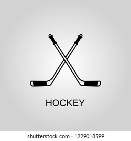 Hockey icon. Hockey symbol. Flat design. Stock - Vector illustration