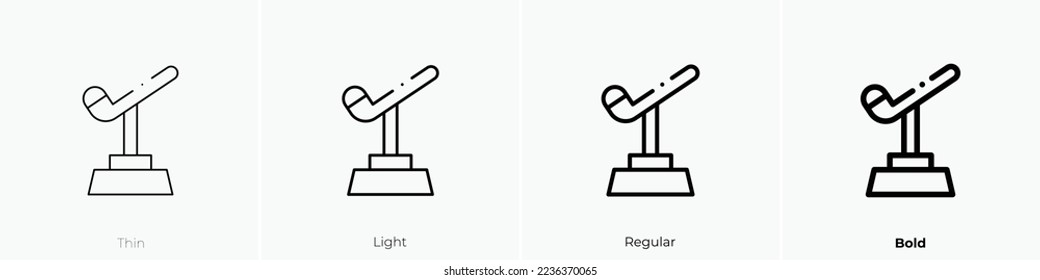 hockey icon. Thin, Light Regular And Bold style design isolated on white background