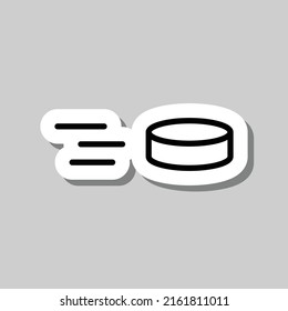 Hockey icon vector. Flat design. Sticker with shadow on gray background.ai