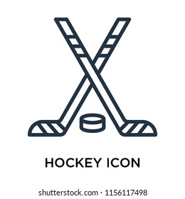 Hockey icon vector isolated on white background, Hockey transparent sign , thin pictogram or outline symbol design in linear style