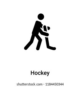 Hockey icon vector isolated on white background, logo concept of Hockey sign on transparent background, filled black symbol