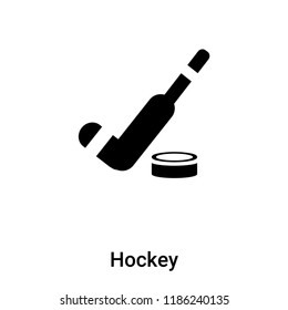 Hockey icon vector isolated on white background, logo concept of Hockey sign on transparent background, filled black symbol