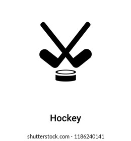Hockey icon vector isolated on white background, logo concept of Hockey sign on transparent background, filled black symbol