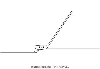 Hockey icon, Vector Stock illustration, Golf stick Club One Line Drawing, Golf ball. Vector drawing on a white background, hockey. flat vector icon, Hockey Stick for grass,