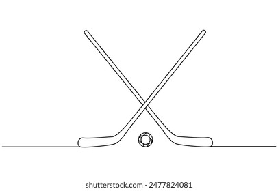 Hockey icon, Vector Stock illustration, Golf stick Club One Line Drawing, Golf ball. Vector drawing on a white background, hockey. flat vector icon, Hockey Stick for grass,