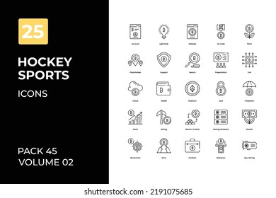 Hockey icons collection. Set contains such Icons as medal, hockey team, sports, and more