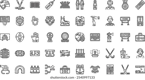 Hockey icons High-Quality Vector Icons Collection with Editable Stroke. Ideal for Professional and Creative Projects.