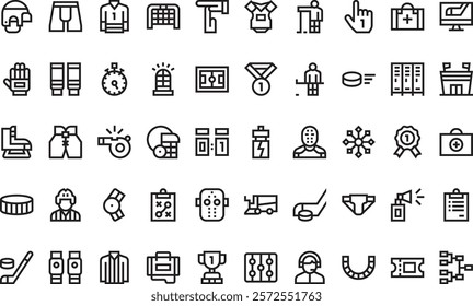 Hockey icons High-Quality Vector Icons Collection with Editable Stroke. Ideal for Professional and Creative Projects.