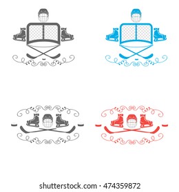hockey icons. Logo hockey. Logo for the hockey team. Minimalism. Sport icon. Vector illustration