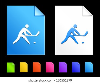 Hockey Icons on Colorful Paper Document Collection