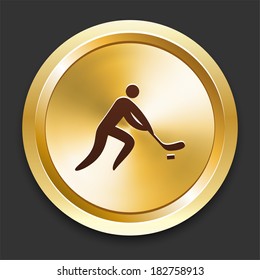 Hockey Icons on Gold Button Collection