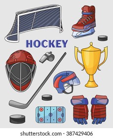 hockey icons set