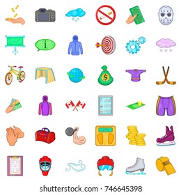 Hockey icons set. Cartoon style of 36 hockey vector icons for web isolated on white background