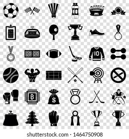 Hockey icons set. Simple style of 36 hockey vector icons for web for any design