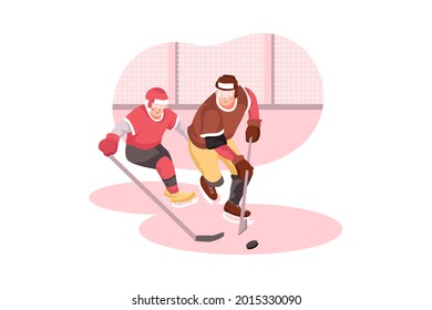 Hockey Illustration concept. Flat illustration isolated on white background.