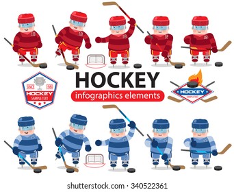 Hockey infographics elements, ice hockey, game