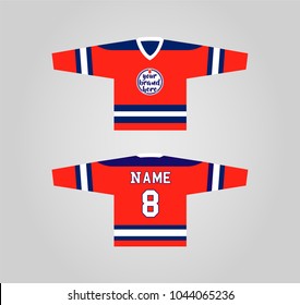 Realistic Hockey Kit, Shirt Template For Ice Hockey Jersey Detroit Red Wings.  Vector Illustration Royalty Free SVG, Cliparts, Vectors, and Stock  Illustration. Image 125264796.