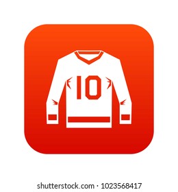 Hockey jersey icon digital red for any design isolated on white vector illustration