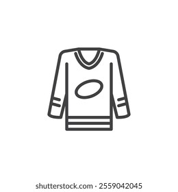 Hockey Jersey line icon. linear style sign for mobile concept and web design. Hockey jersey outline vector icon. Symbol, logo illustration. Vector graphics