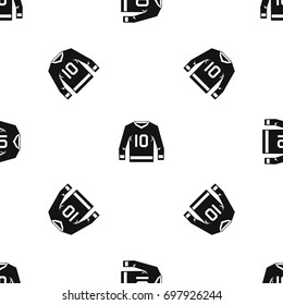 Hockey jersey pattern repeat seamless in black color for any design. Vector geometric illustration