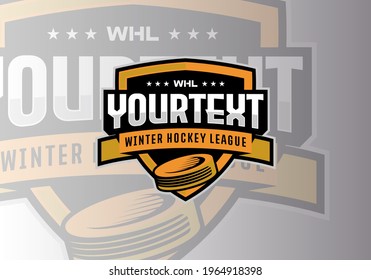 Hockey league tournament logo sport design template