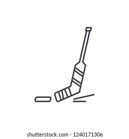 Hockey line icon concept. Hockey vector linear illustration, symbol, sign