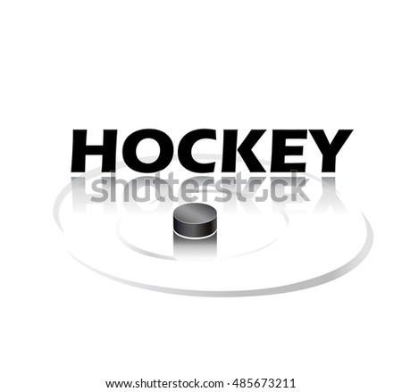 Hockey Logo background with hockey puck. Vector Illustration. 2022 IIHF Ice Hockey World Championship. World League poster, wallpaper, puck Print International Hockey Championship. Toronto tournament.