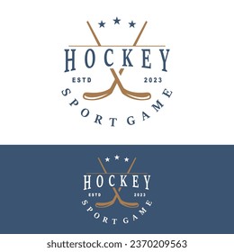 Hockey Logo Design, Sports Game Symbol Template