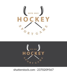 Hockey Logo Design, Sports Game Symbol Template
