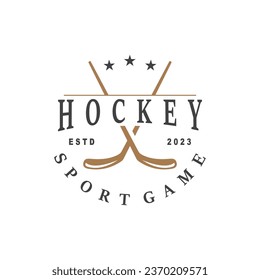 Hockey Logo Design, Sports Game Symbol Template