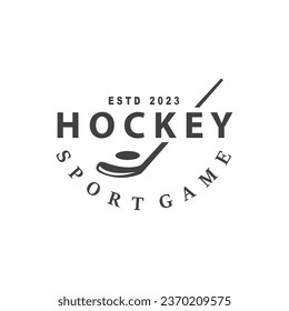Hockey Logo Design, Sports Game Symbol Template