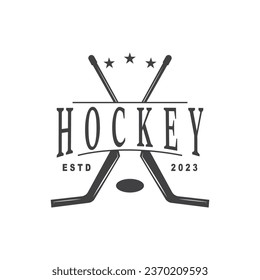 Hockey Logo Design, Sports Game Symbol Template