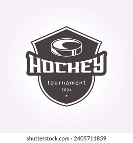 hockey logo design template emblem sign, hockey tournament illustration vector