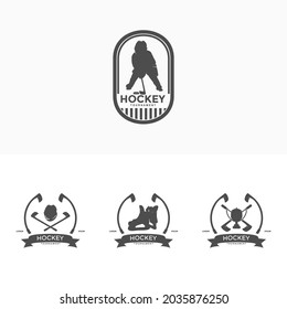 Hockey  logo design template illustration vector
