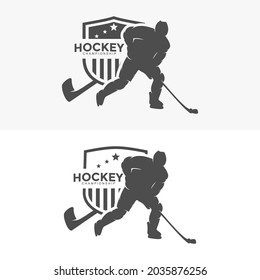 Hockey  logo design template illustration vector
