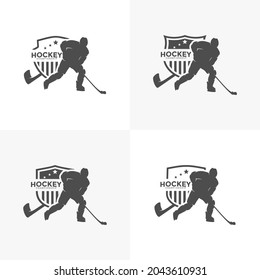 Hockey  logo design template illustration vector