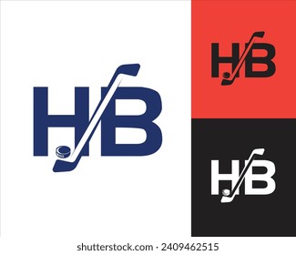 Hockey logo H B letter design template