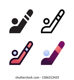 Hockey logo icon design in four style. Line, Glyph, Flat Gradient and Color Line style