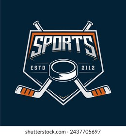 Hockey logo in modern minimalist style