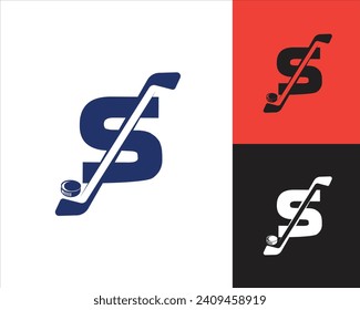 Hockey logo S letter design template